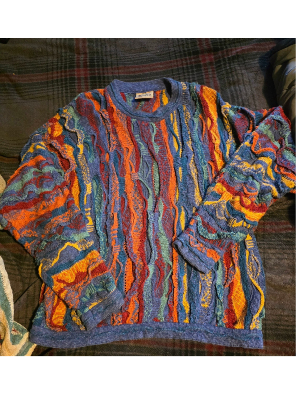 Vintage COOGI Australia brand crewneck sweater. Bold multicolor textured knit